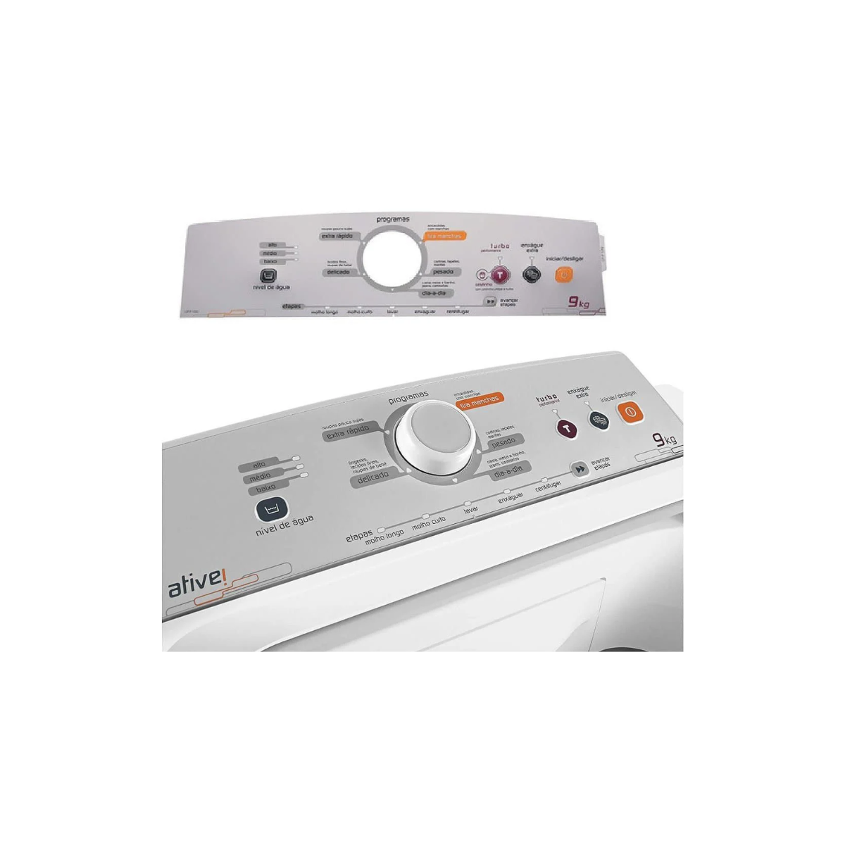 Adesivo Painel Lavadora Brastemp Ative 9kg Bwl09 W10247043